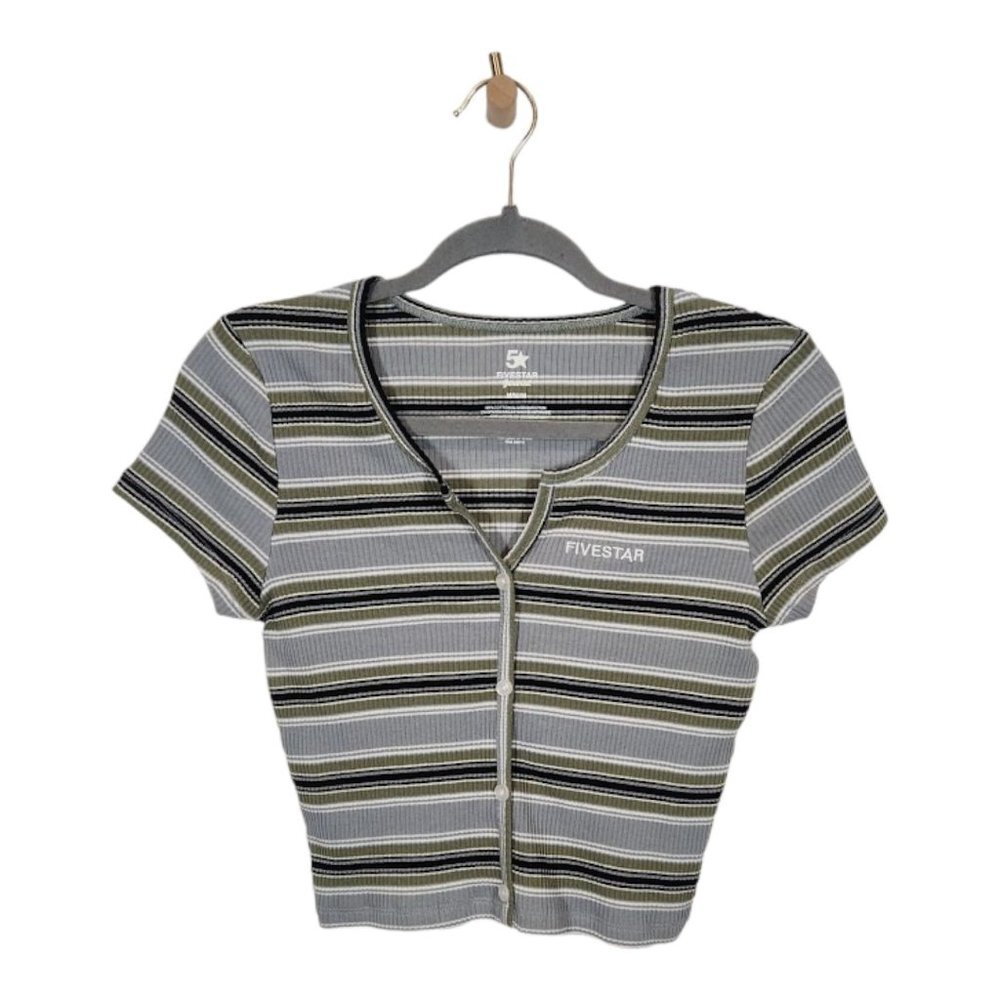 **FIVESTAR GENERAL CO.‎ Stripe Button Knit Womens Top - Size Medium